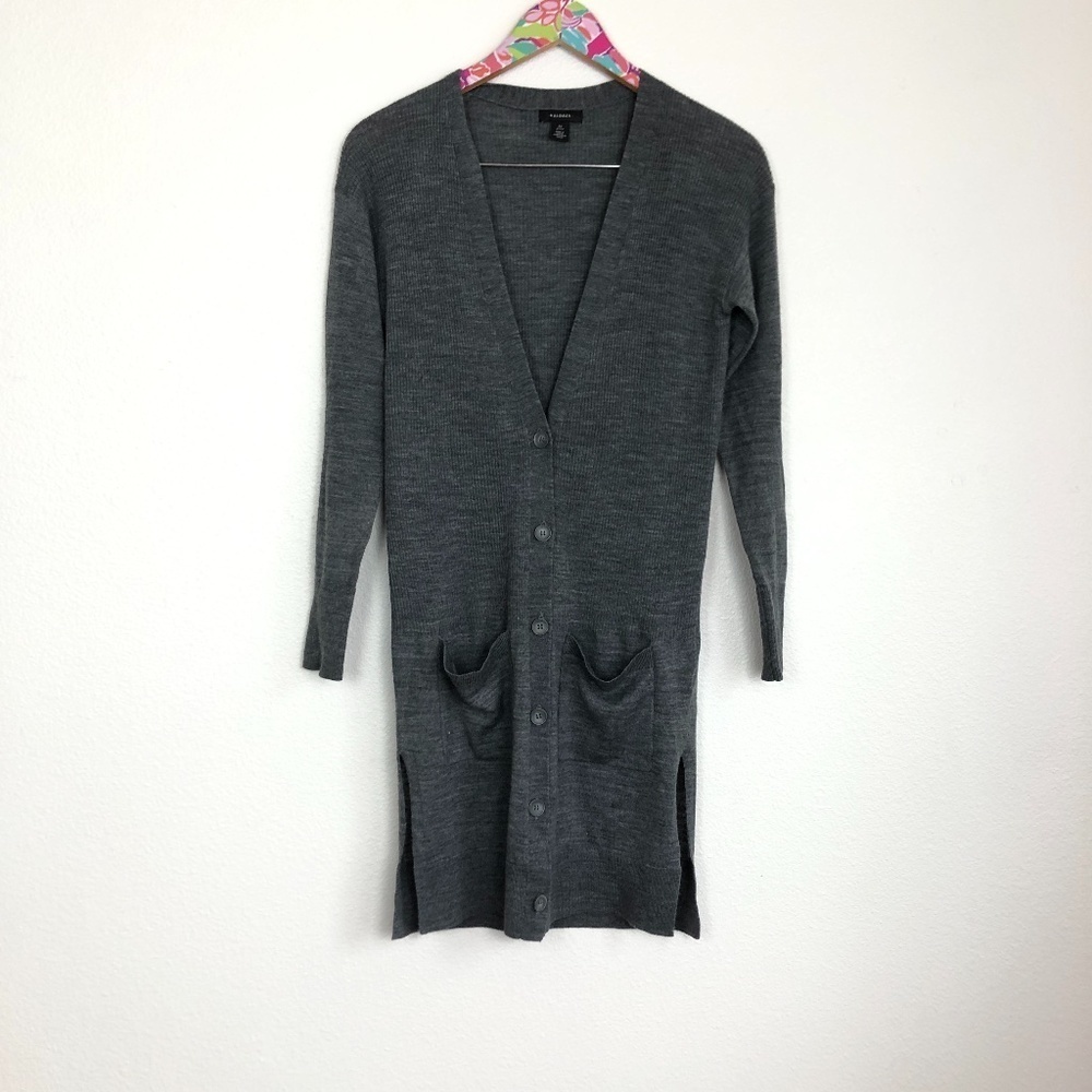 Halogen gray long ribbed cardigan size XS 0718